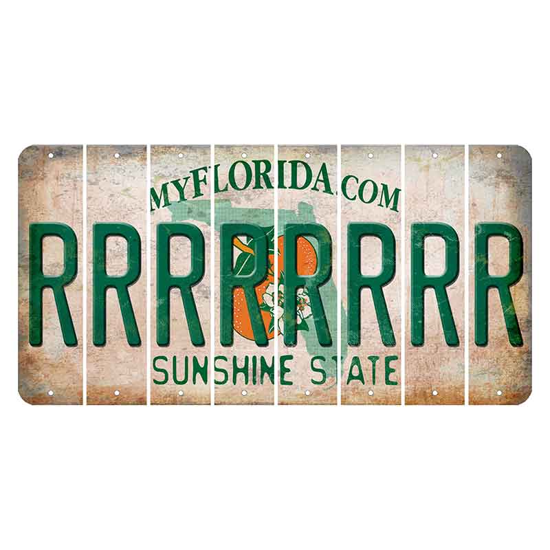 Florida Orange Blossom Cut License Plate Strips (Set of 8)