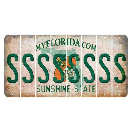 Florida Orange Blossom Cut License Plate Strips (Set of 8)