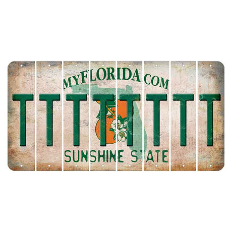 Florida Orange Blossom Cut License Plate Strips (Set of 8)