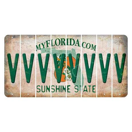 Florida Orange Blossom Cut License Plate Strips (Set of 8)