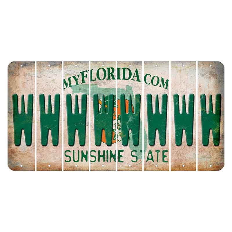 Florida Orange Blossom Cut License Plate Strips (Set of 8)