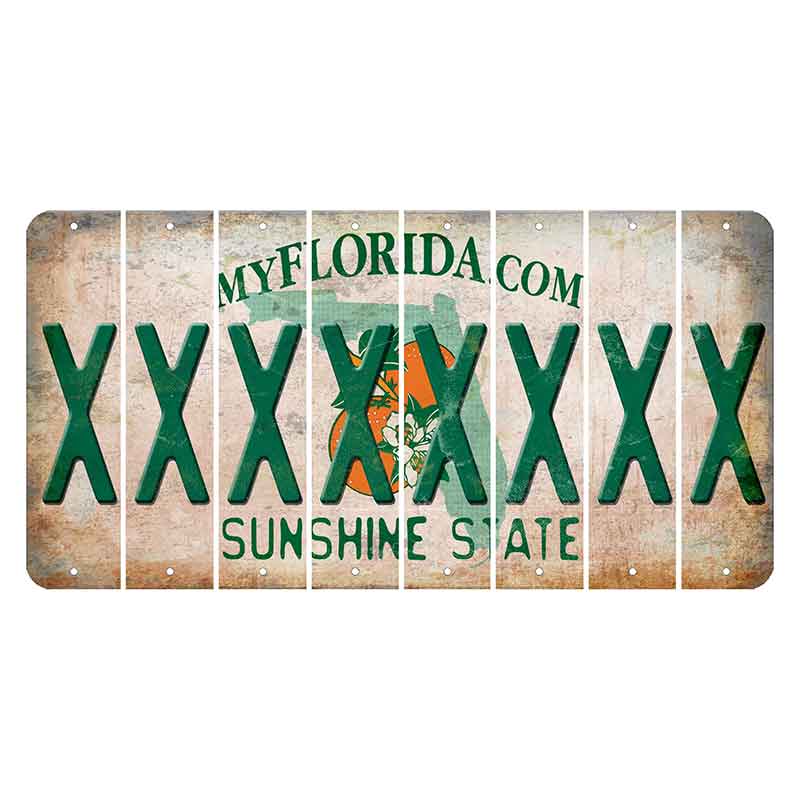 Florida Orange Blossom Cut License Plate Strips (Set of 8)