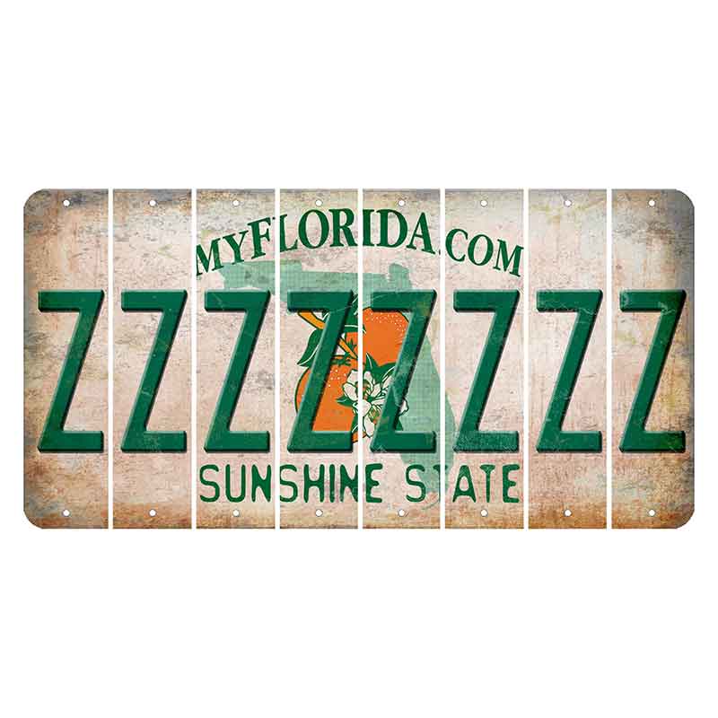 Florida Orange Blossom Cut License Plate Strips (Set of 8)