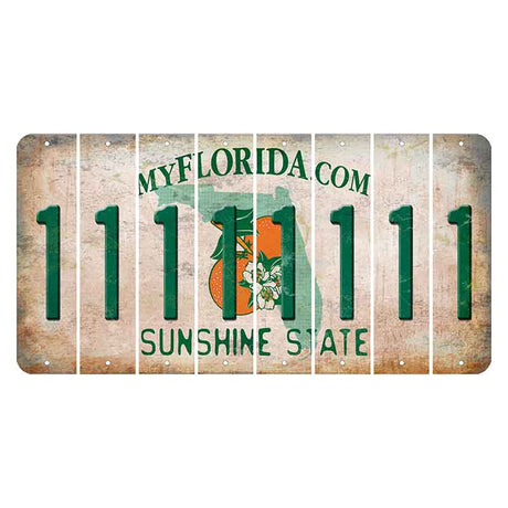 Florida Orange Blossom Cut License Plate Strips (Set of 8)