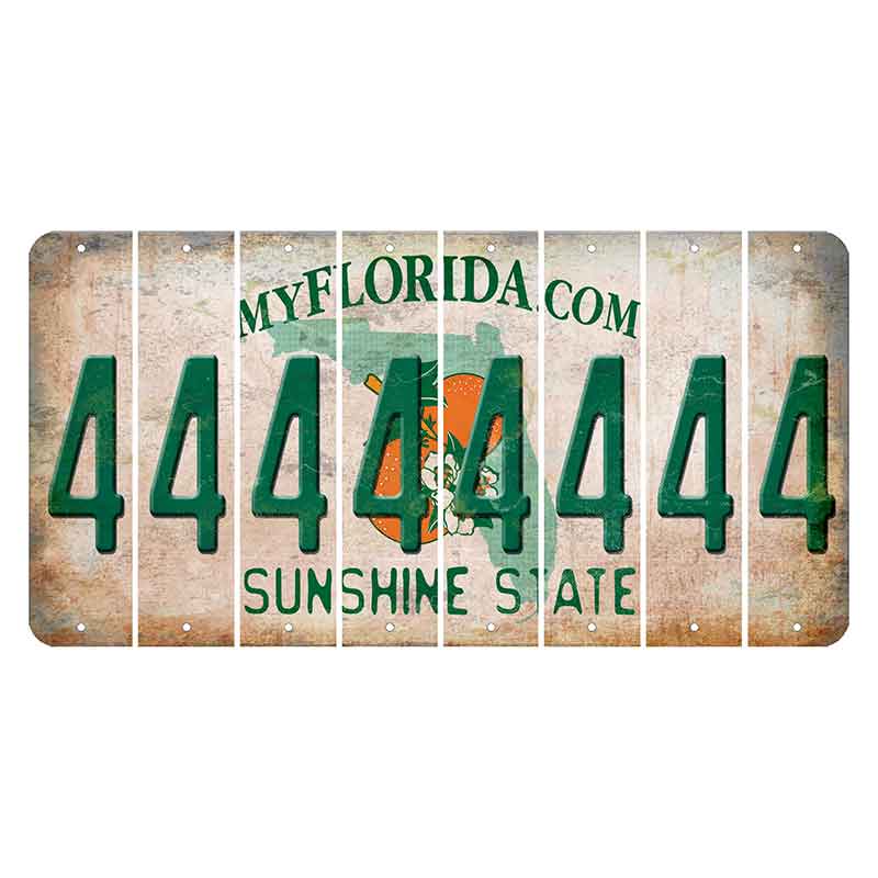 Florida Orange Blossom Cut License Plate Strips (Set of 8)