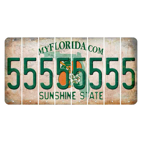 Florida Orange Blossom Cut License Plate Strips (Set of 8)