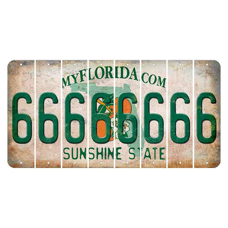 Florida Orange Blossom Cut License Plate Strips (Set of 8)