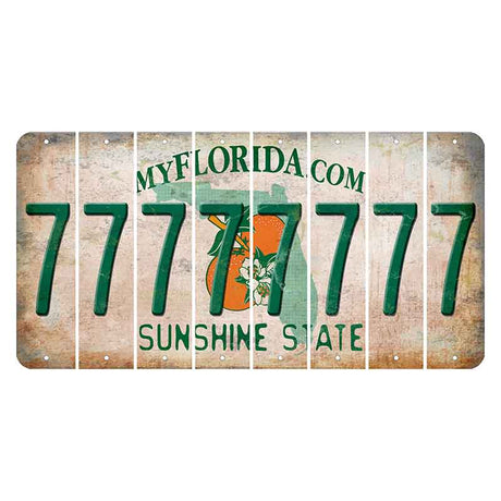 Florida Orange Blossom Cut License Plate Strips (Set of 8)