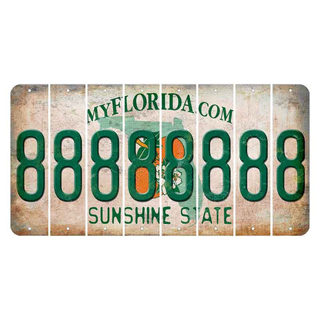 Florida Orange Blossom Cut License Plate Strips (Set of 8)