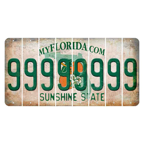 Florida Orange Blossom Cut License Plate Strips (Set of 8)