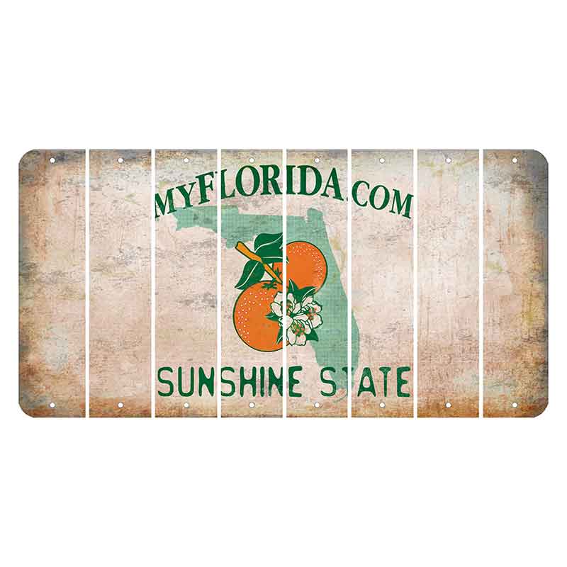 Florida Orange Blossom Cut License Plate Strips (Set of 8)