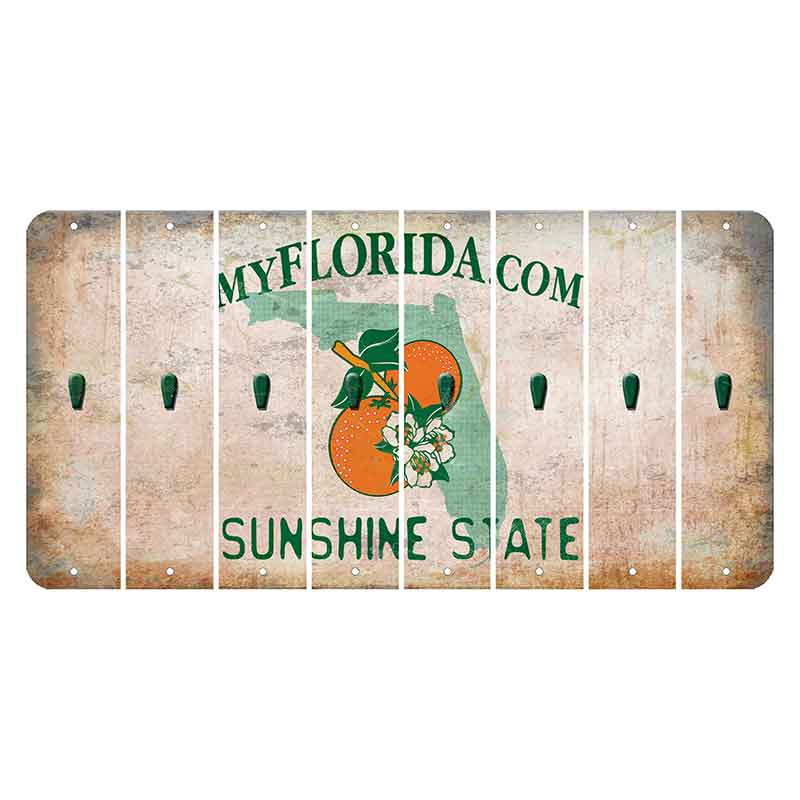 Florida Orange Blossom Cut License Plate Strips (Set of 8)