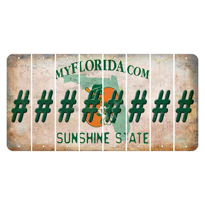 Florida Orange Blossom Cut License Plate Strips (Set of 8)