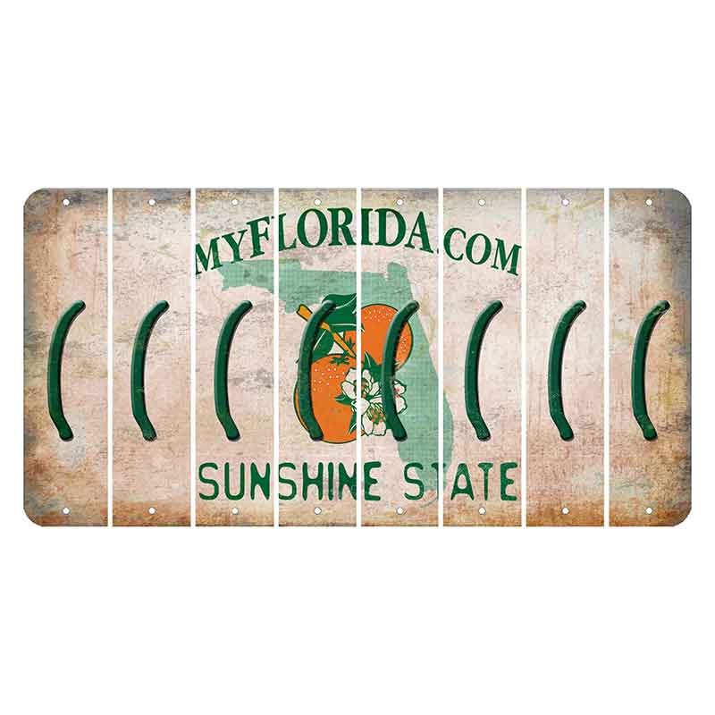 Florida Orange Blossom Cut License Plate Strips (Set of 8)