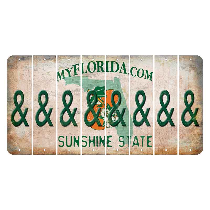 Florida Orange Blossom Cut License Plate Strips (Set of 8)