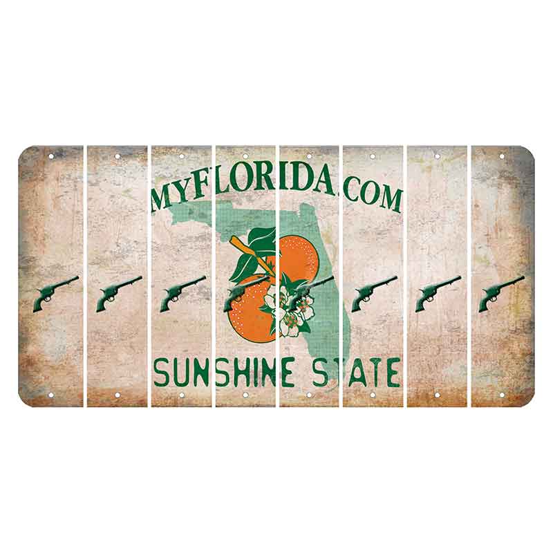 Florida Orange Blossom Cut License Plate Strips (Set of 8) Revolver