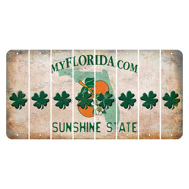 Florida Orange Blossom Cut License Plate Strips (Set of 8)