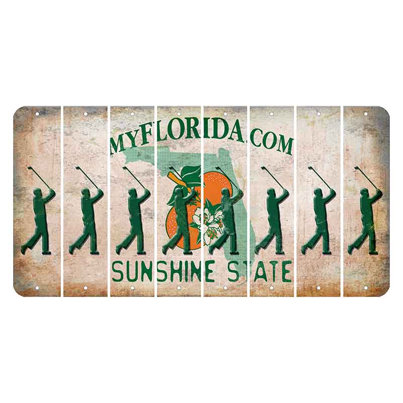 Florida Orange Blossom Cut License Plate Strips (Set of 8)