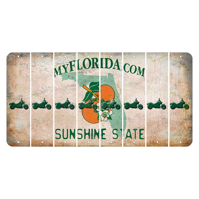 Florida Orange Blossom Cut License Plate Strips (Set of 8) Motorcycle