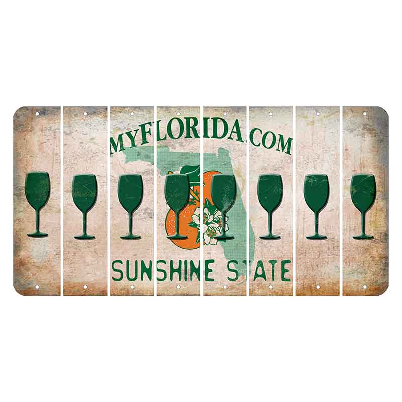 Florida Orange Blossom Cut License Plate Strips (Set of 8)