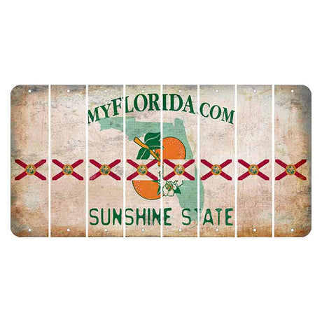 Florida Orange Blossom Cut License Plate Strips (Set of 8)