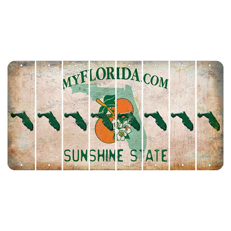 Florida Orange Blossom Cut License Plate Strips (Set of 8)