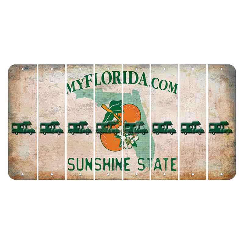 Florida Orange Blossom Cut License Plate Strips (Set of 8)