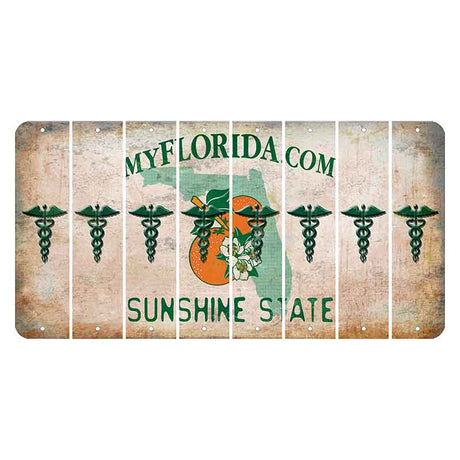 Florida Orange Blossom Cut License Plate Strips (Set of 8)