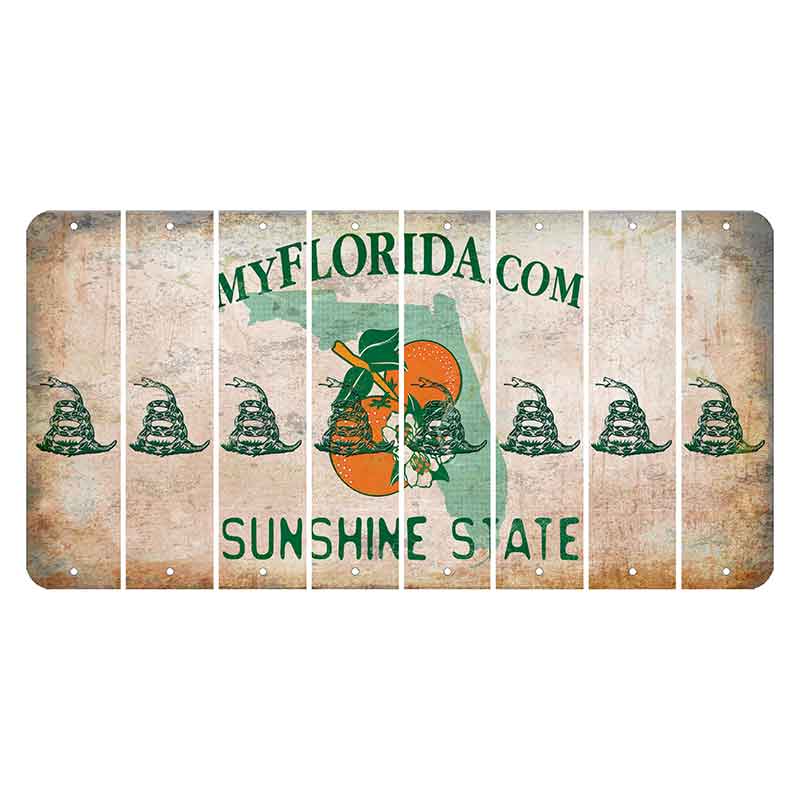 Florida Orange Blossom Cut License Plate Strips (Set of 8) Gadsden