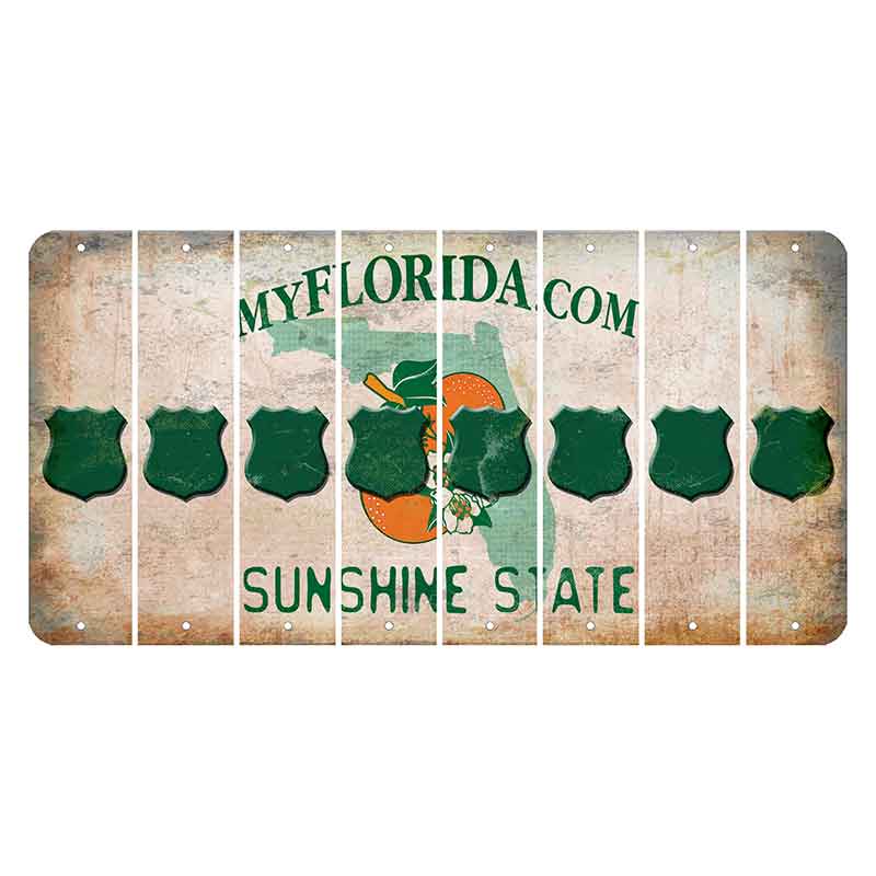 Florida Orange Blossom Cut License Plate Strips (Set of 8)