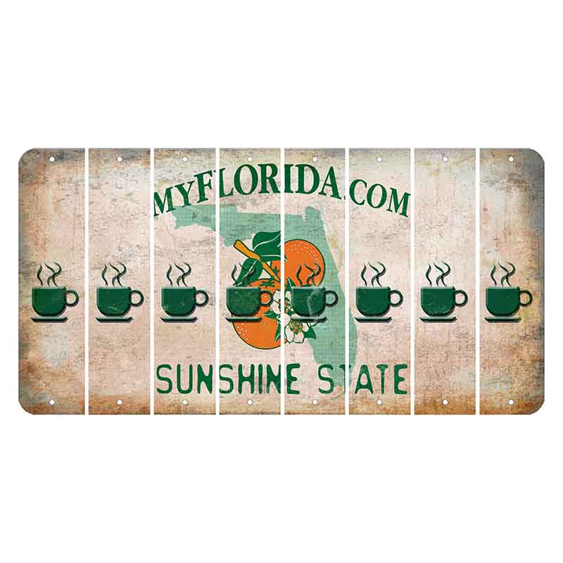 Florida Orange Blossom Cut License Plate Strips (Set of 8) Coffee Mug
