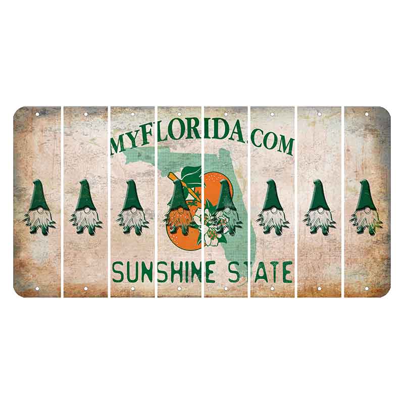 Florida Orange Blossom Cut License Plate Strips (Set of 8)