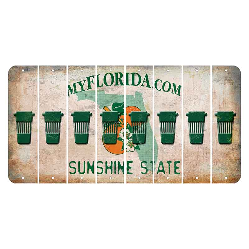 Florida Orange Blossom Cut License Plate Strips (Set of 8) Latte