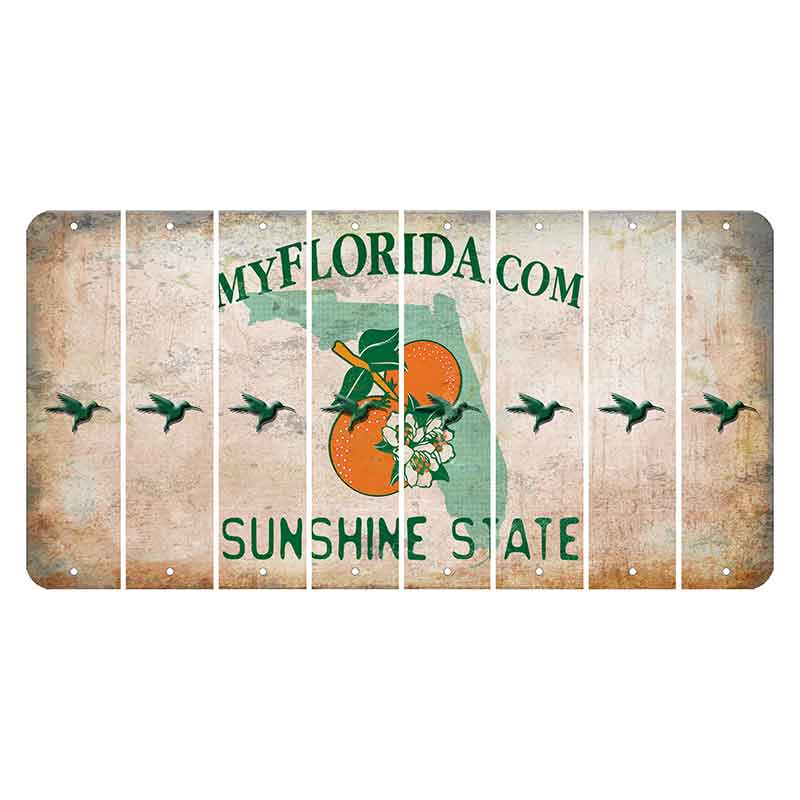 Florida Orange Blossom Cut License Plate Strips (Set of 8)