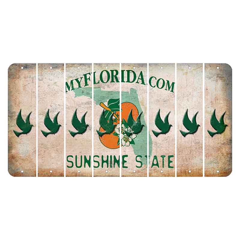 Florida Orange Blossom Cut License Plate Strips (Set of 8)