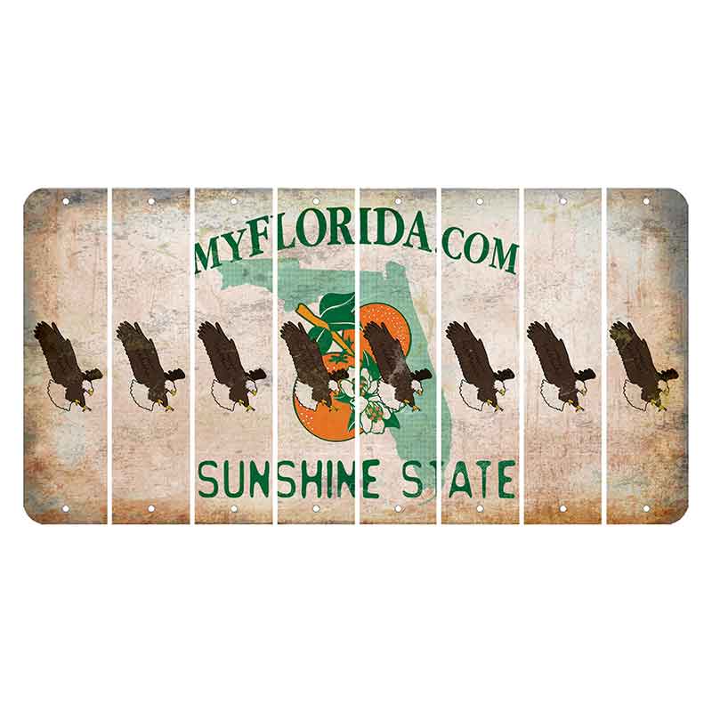 Florida Orange Blossom Cut License Plate Strips (Set of 8)