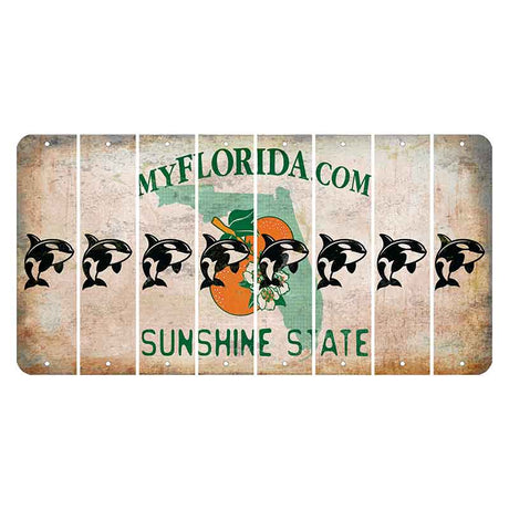 Florida Orange Blossom Cut License Plate Strips (Set of 8)