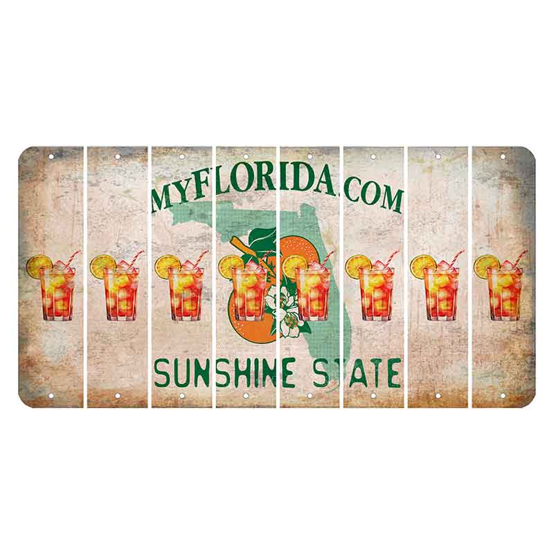 Florida Orange Blossom Cut License Plate Strips (Set of 8)