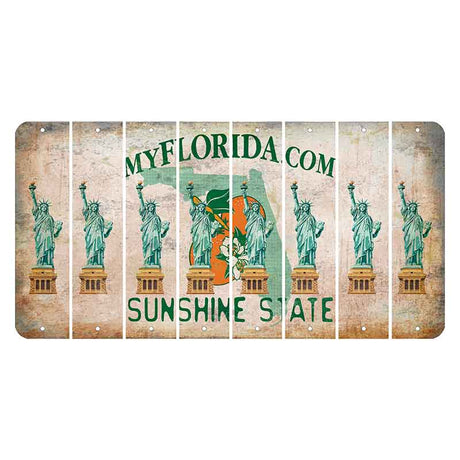 Florida Orange Blossom Cut License Plate Strips (Set of 8)