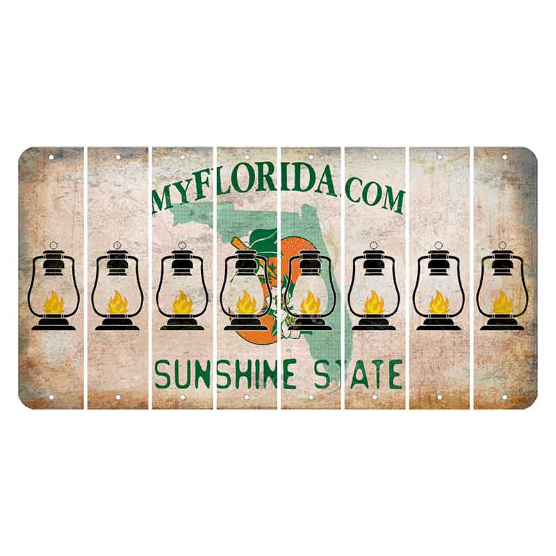 Florida Orange Blossom Cut License Plate Strips (Set of 8)