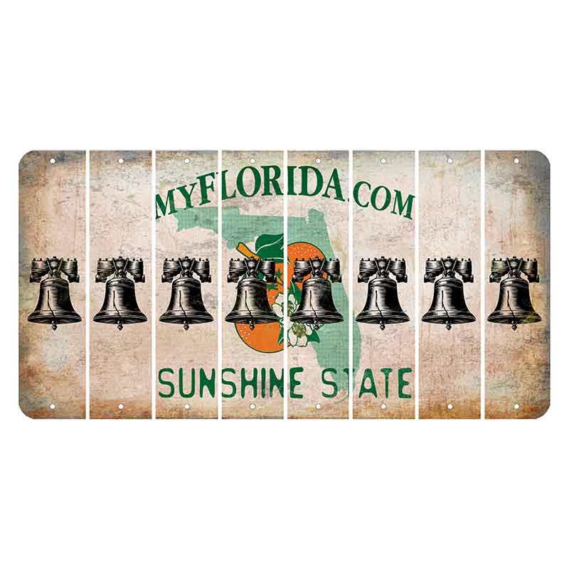 Florida Orange Blossom Cut License Plate Strips (Set of 8) Liberty Bell