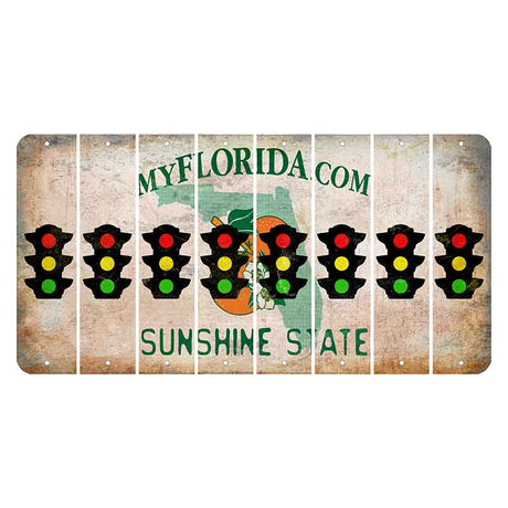 Florida Orange Blossom Cut License Plate Strips (Set of 8)