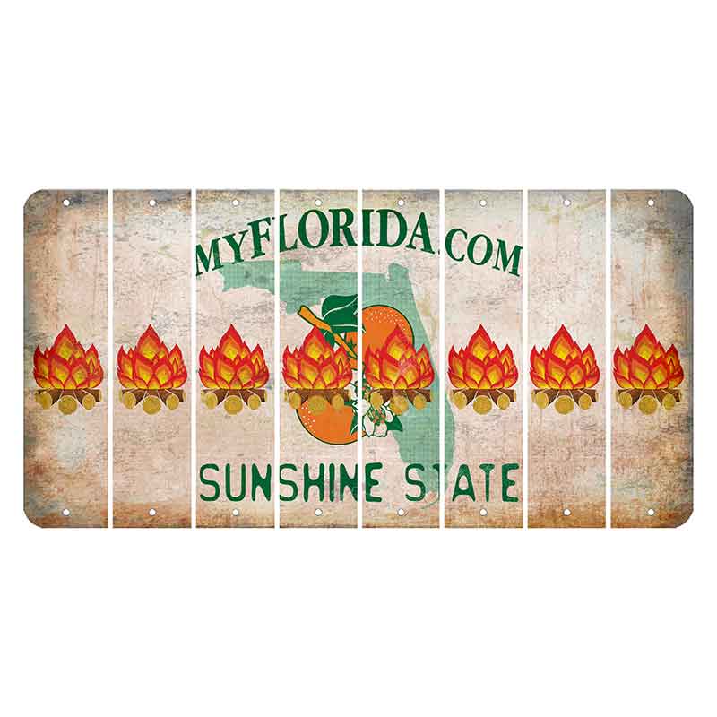 Florida Orange Blossom Cut License Plate Strips (Set of 8)