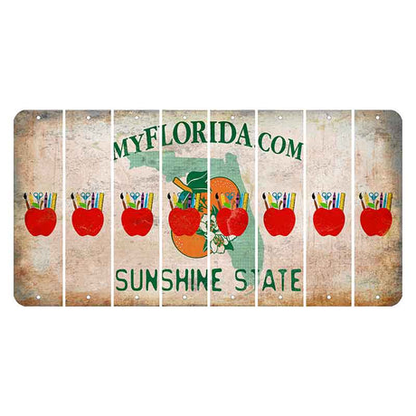 Florida Orange Blossom Cut License Plate Strips (Set of 8)