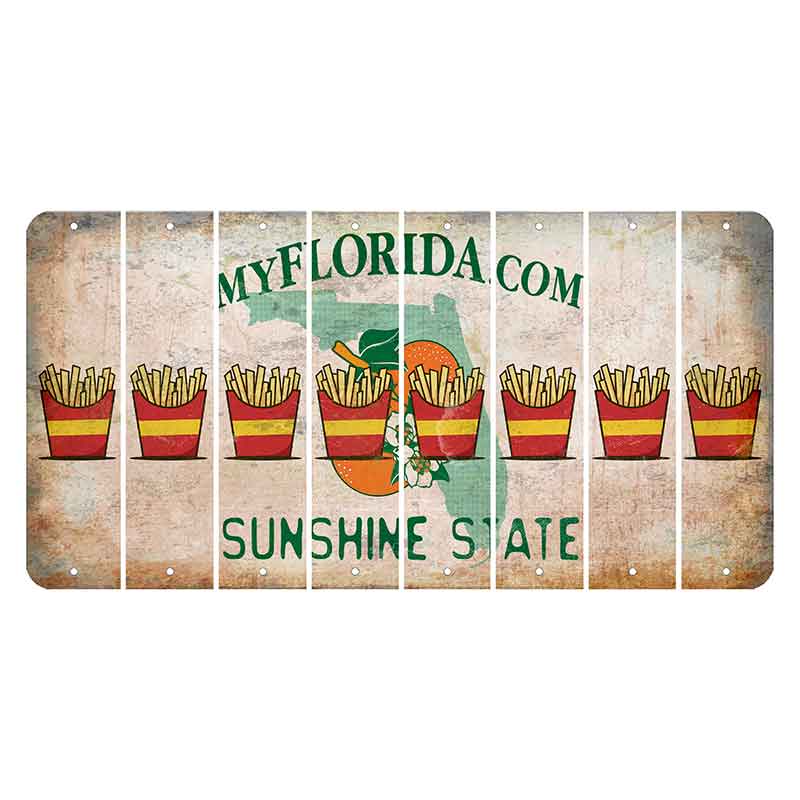 Florida Orange Blossom Cut License Plate Strips (Set of 8)