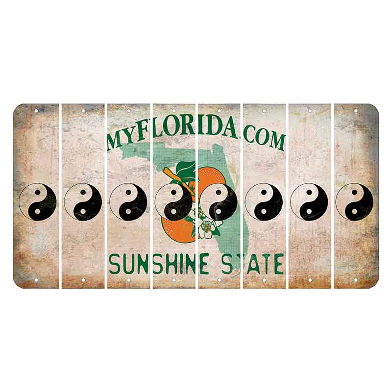 Florida Orange Blossom Cut License Plate Strips (Set of 8)