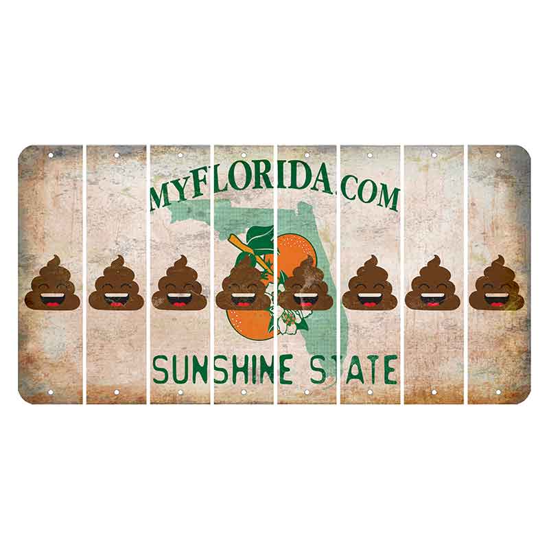 Florida Orange Blossom Cut License Plate Strips (Set of 8)