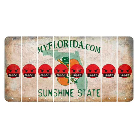 Florida Orange Blossom Cut License Plate Strips (Set of 8)