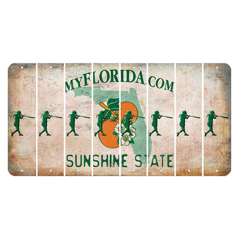 Florida Orange Blossom Cut License Plate Strips (Set of 8)