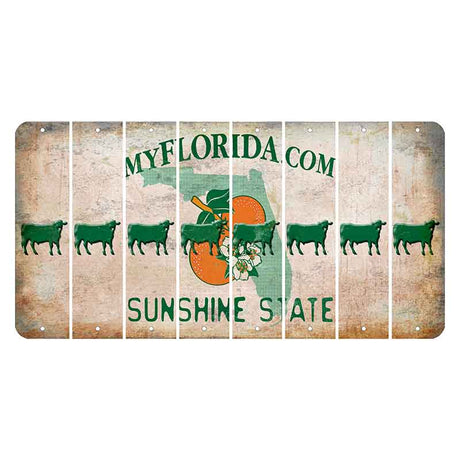 Florida Orange Blossom Cut License Plate Strips (Set of 8)